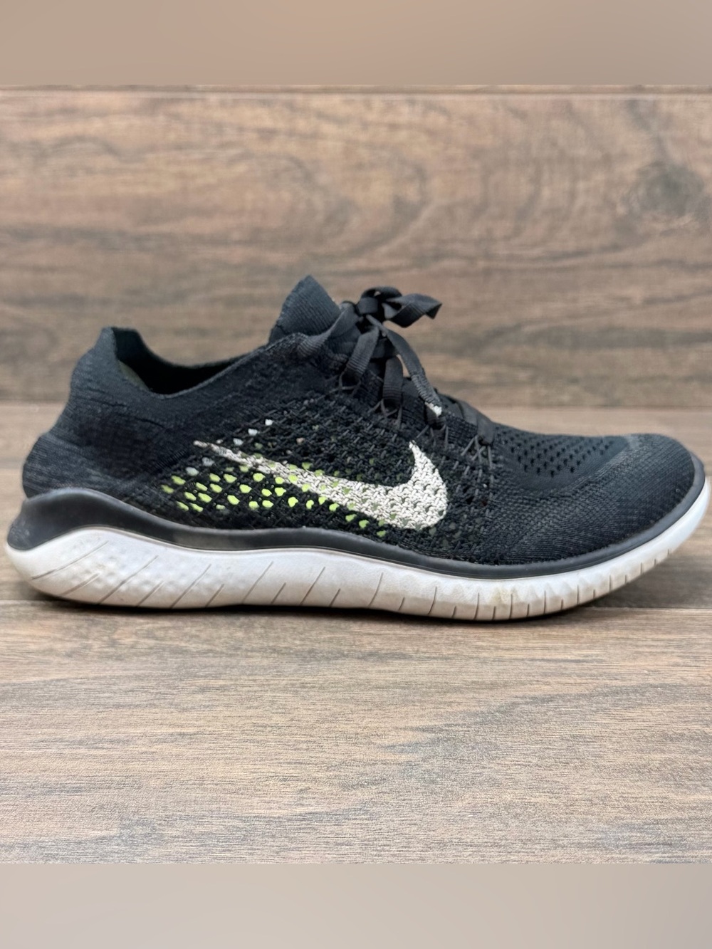 Nike Shoes Womens 8 Free RN Flyknit 2018 Black Athletic Running 942839-001